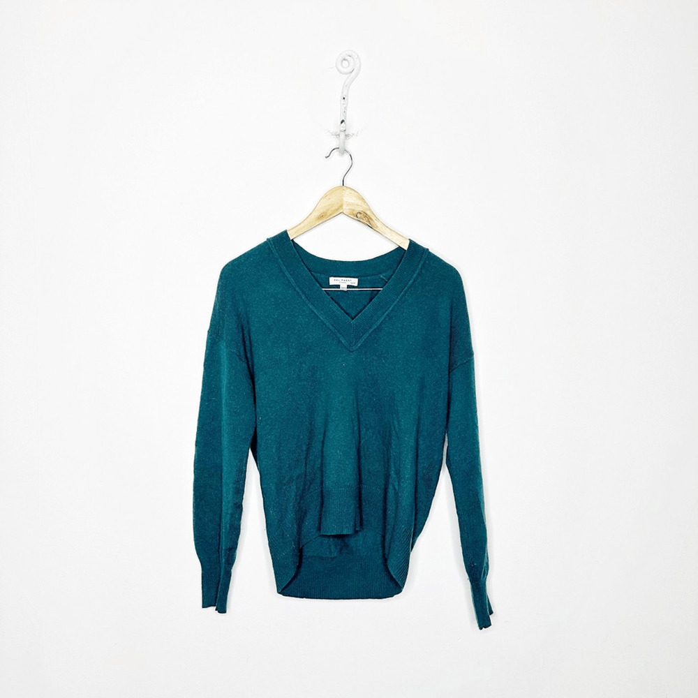 EQUIPMENT FEMME MADALENE V-NECK CASHMERE SWEATER Teal relaxed womens XS